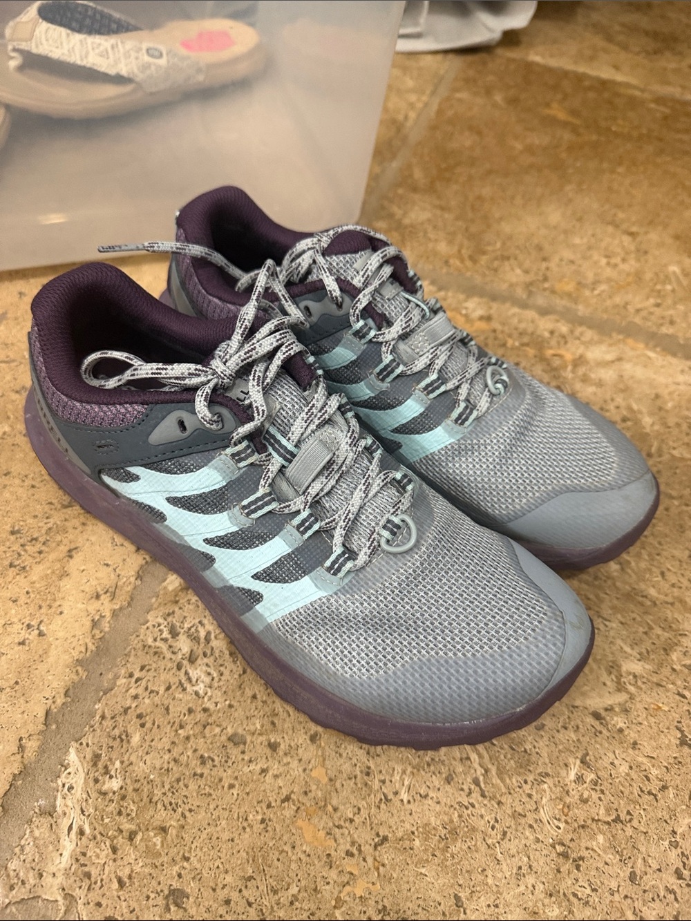 Merrell Women's Athletic Shoes - Light Blue and Purple Accents